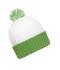 Unisex Knitted Cap with Pompon Wit/limegroen 7804
