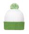 Unisex Knitted Cap with Pompon Wit/limegroen 7804