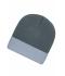 Unisexe Bonnet tricot bicolore Gris-foncé/gris-clair 7805