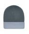 Unisexe Bonnet tricot bicolore Gris-foncé/gris-clair 7805