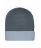 Unisexe Bonnet tricot bicolore Gris-foncé/gris-clair 7805