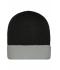 Unisexe Bonnet tricot bicolore Noir/gris 7805