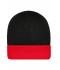 Unisexe Bonnet tricot bicolore Noir/rouge 7805