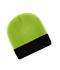Unisexe Bonnet tricot bicolore Vert-citron/ noir 7805