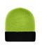 Unisexe Bonnet tricot bicolore Vert-citron/ noir 7805