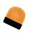 Unisexe Bonnet tricot bicolore Orange/noir 7805
