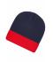 Unisexe Bonnet tricot bicolore Marine/rouge 7805