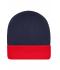 Unisexe Bonnet tricot bicolore Marine/rouge 7805