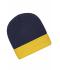 Unisex Knitted Cap Navy/goudgeel 7805