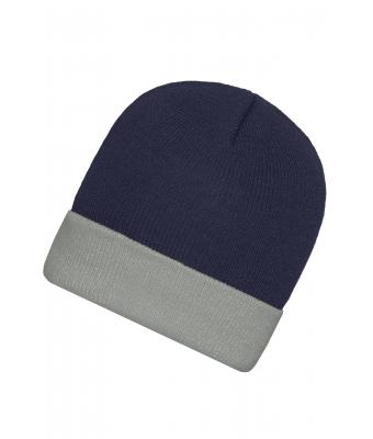 Unisex Knitted Cap Navy/grijs 7805