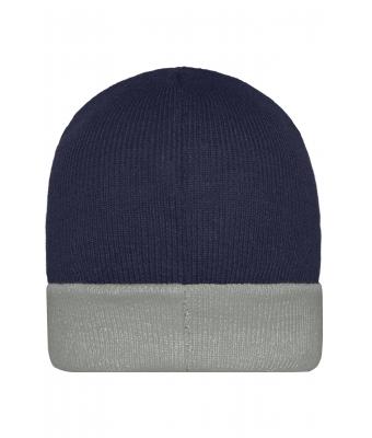 Unisex Knitted Cap Navy/grijs 7805