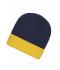 Unisex Knitted Cap Navy/gold-yellow 7805
