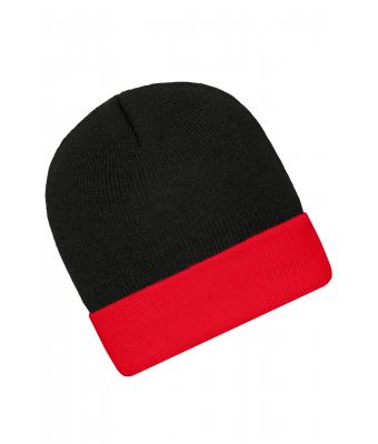 Unisex Knitted Cap Black/red 7805