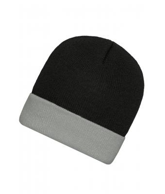 Unisex Knitted Cap Zwart/grijs 7805