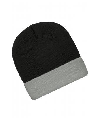 Unisex Knitted Cap Zwart/grijs 7805