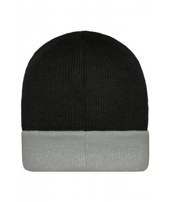 Unisex Knitted Cap Zwart/grijs 7805