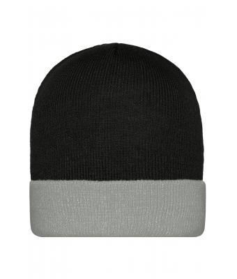 Unisex Knitted Cap Zwart/grijs 7805