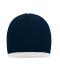 Unisex Beanie with Contrasting Border Navy/white 7808