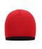 Unisex Beanie with Contrasting Border Red/black 7808