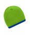 Unisex Beanie with Contrasting Border Lime/royal 7808