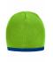 Unisex Beanie with Contrasting Border Lime/royal 7808