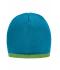 Unisex Beanie with Contrasting Border Turquoise/lime 7808