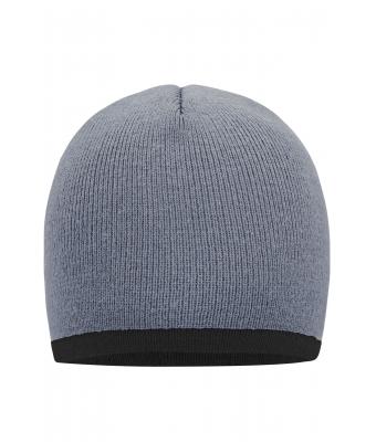 Unisex Beanie with Contrasting Border Light-grey/dark-grey 7808