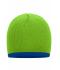 Unisex Beanie with Contrasting Border Lime/royal 7808