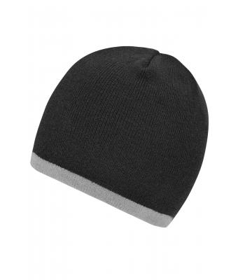 Unisex Beanie with Contrasting Border Grijs-melange/lichtgrijs-melange 7808