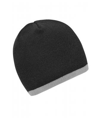 Unisex Beanie with Contrasting Border Grijs-melange/lichtgrijs-melange 7808