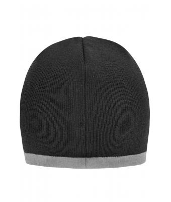 Unisex Beanie with Contrasting Border Grijs-melange/lichtgrijs-melange 7808