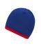 Unisex Beanie with Contrasting Border Royal/red 7808