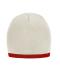 Unisex Beanie with Contrasting Border Lichtgrijs/dieprood 7808