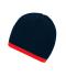 Unisex Beanie with Contrasting Border Navy/rood 7808