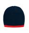 Unisex Beanie with Contrasting Border Navy/rood 7808