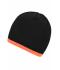 Unisex Beanie with Contrasting Border Black/orange 7808