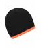 Unisex Beanie with Contrasting Border Black/orange 7808