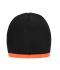 Unisex Beanie with Contrasting Border Black/orange 7808