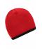 Unisex Beanie with Contrasting Border Red/black 7808