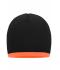 Unisex Beanie with Contrasting Border Black/orange 7808