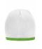 Unisex Beanie with Contrasting Border White/lime-green 7808