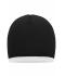 Unisex Beanie with Contrasting Border Black/white 7808