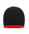 Unisex Beanie with Contrasting Border Zwart/rood 7808
