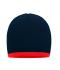 Unisex Beanie with Contrasting Border Navy/rood 7808