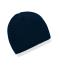 Unisex Beanie with Contrasting Border Navy/wit 7808