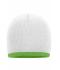 Unisex Beanie with Contrasting Border Wit/limegroen 7808