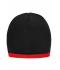 Unisex Beanie with Contrasting Border Zwart/rood 7808