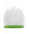 Unisexe Bonnet avec bord contrasté Blanc/vert-citron 7808