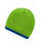 Unisexe Bonnet avec bord contrasté Vert-citron/royal 7808
