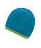 Unisexe Bonnet avec bord contrasté Turquoise/vert-citron 7808